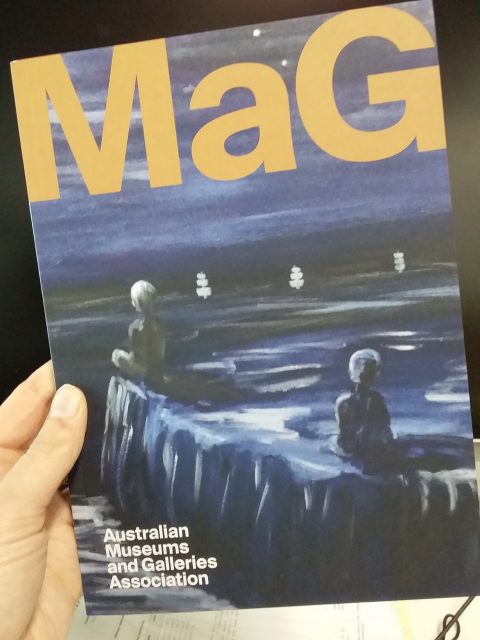 Cover of AMAGA mag featuring detail of painting by Grodon Syron (c) Syron